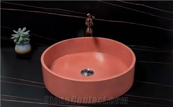 Red Sink, Red Artificial Stone Basin, Customize Design