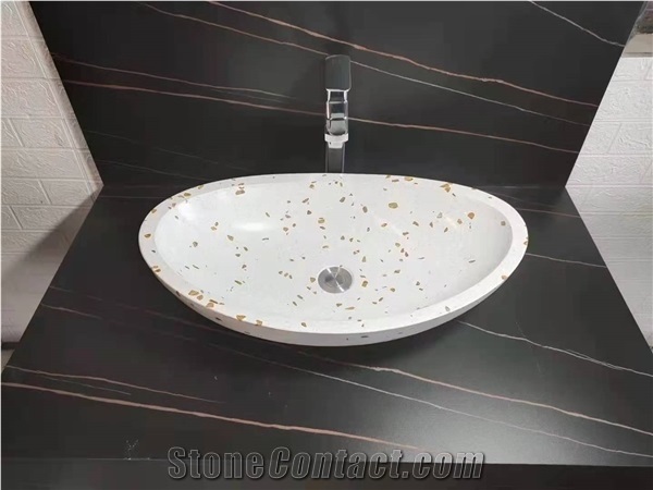 Sink with Sparkle, Artificial Stone Basin