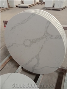 White Calacatta Marble Polished Ground Dining Table