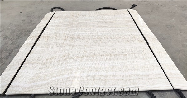White Tiger Onyx Straight Texture Vein Cut Slab Flloor Tiles