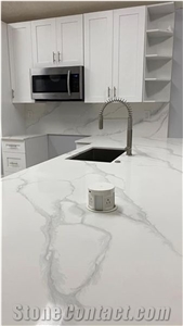 Worktops Design White Quartz Kitchen Countertop