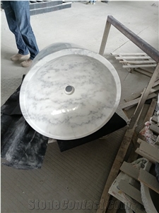 China Cheap Guangxi White Marble Standing Basin Sinks