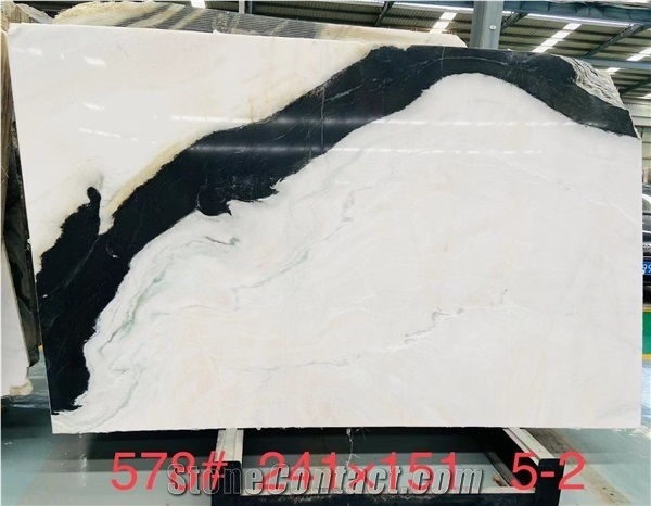 China Panda White Marble Black Veins Flooring Design