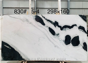 China Panda White Marble Black Veins Flooring Design