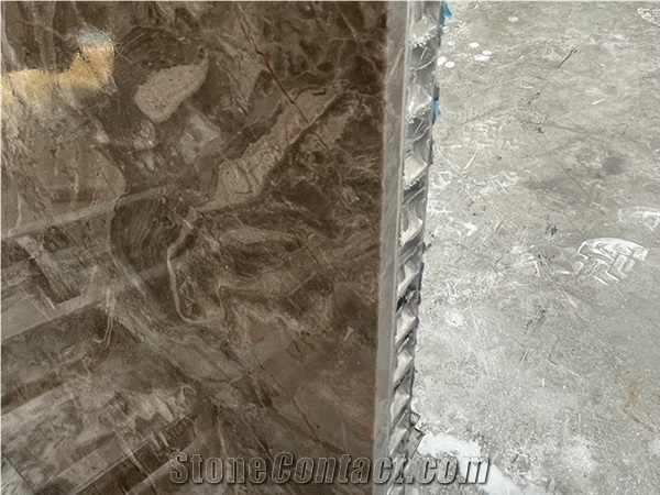 Lightweight Venice Brown Marble Composite Honeycomb Panels