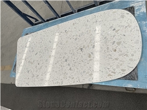 White Terrazzo Stone Aluminum Honeycomb Table Tops