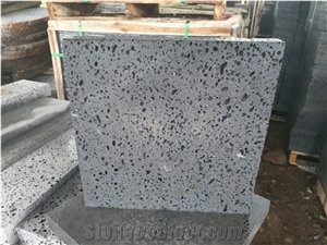 Hole Black Gray Honeycomb Basalt Tile