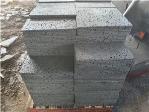 Hole Honeycomb Grey Black Basalt Tile for Paving