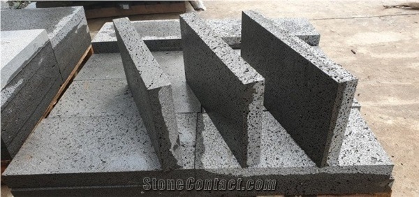Hole Honeycomb Grey Black Basalt Tile for Paving