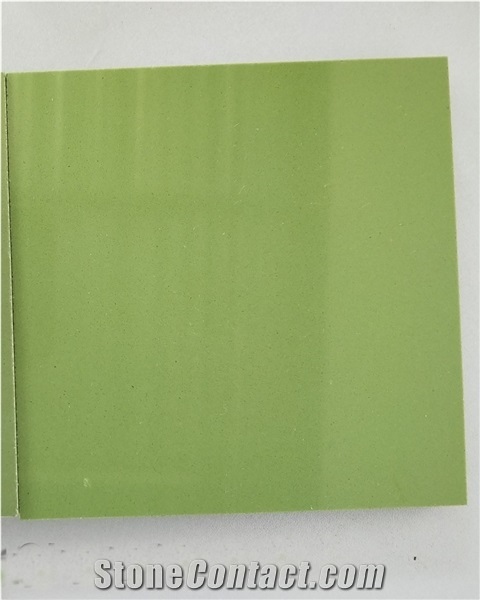 Fyqz07 Pure Green Quartz Slabs