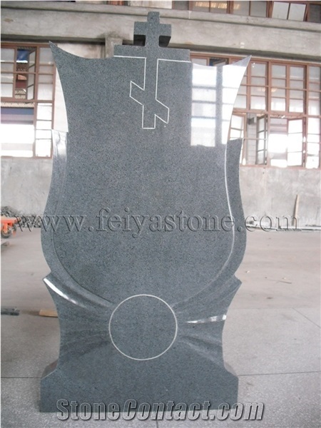 G654 Russian China Black Granite Headstone Tombstone