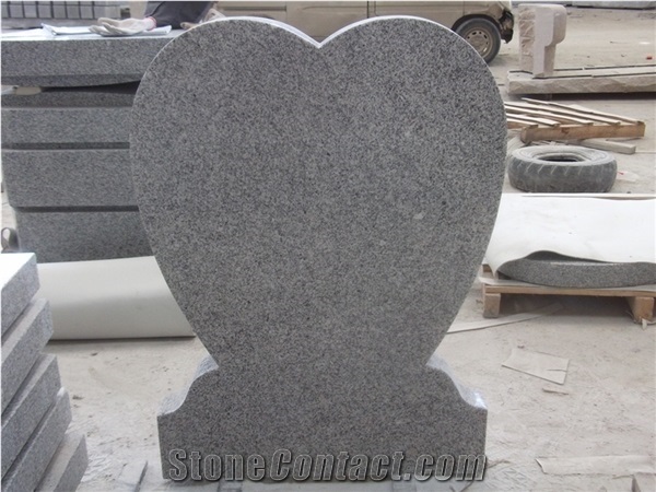 Grey Granite Heart Shape Headstone