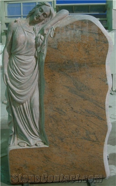 Weeping Angel Engraved Headstone Tombstone