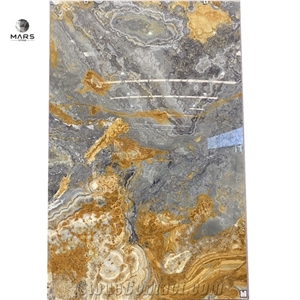 Blue Onyx with White Golden Veins Slab Tiles Stone Buyers