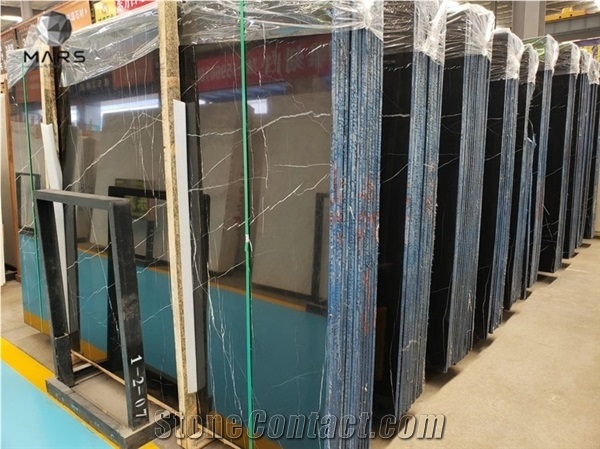 China Cheap Nero Marquina Marble Stone for Stone Project