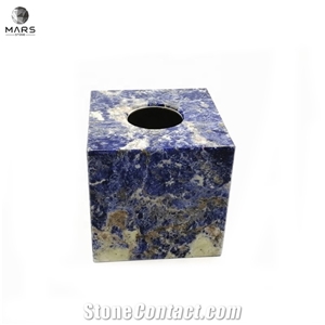 Durable Modern Luxury Blue Marble Paper Napkins Tissue Box