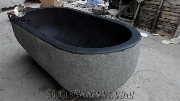 Hot Sale Round Shape Beige Travertine Stone Bathtub Buyers