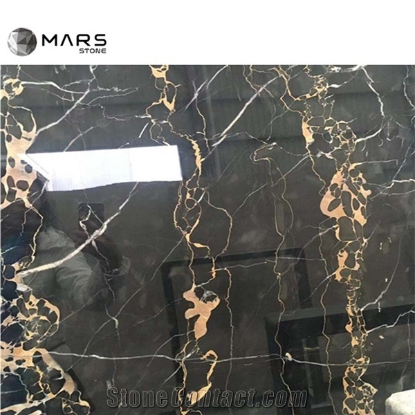 Italy Golden Black Nero Marble with Gold Veins for Floor