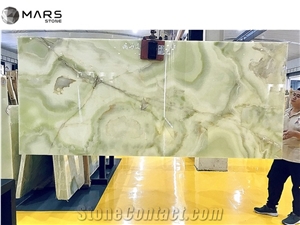 Light Pure Green Onyx for Coffee Table Luxury Tile