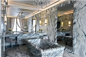 Luxury Wall , Floorarabescato White Marble Bathroom Design