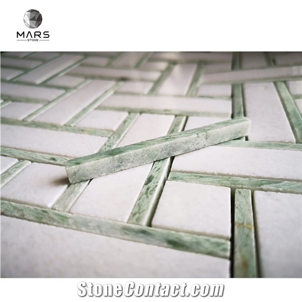 Marble Mosaic Tile Modern Design Polished Weave Stone