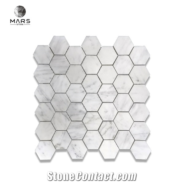 Marble Mosaic Tiles Carrara White Hexagon Hexagon Mosaic