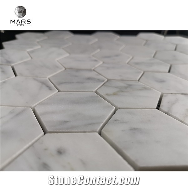 Marble Mosaic Tiles Carrara White Hexagon Hexagon Mosaic
