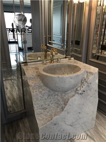 Modern Bathroom Freestanding Natural Stone Italian Carrara