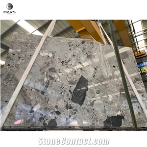 Panda Grey Marble Stone for Table Top Full Stone Table
