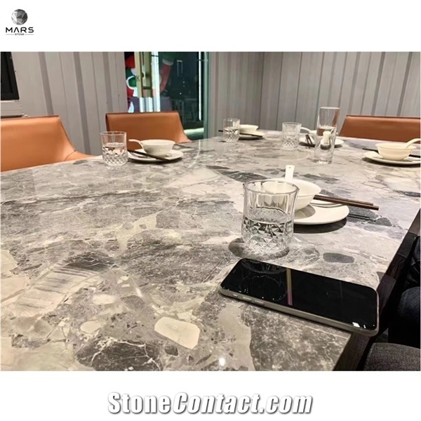Panda Grey Marble Stone for Table Top Full Stone Table