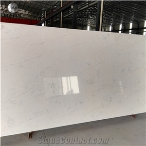 White Carrara Quartz Countertops Slabs