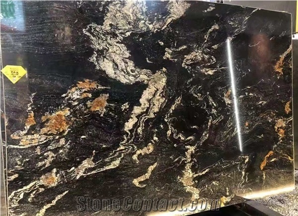 Brazil Enigma Magma Black Gold Granite Slab