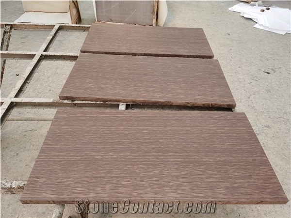 Brushed Purple Wood Grain Wenge Sandstone Wall Tiles