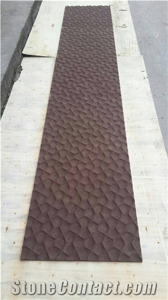 China Purple Wooden Grain Sandstone Slabs Tiles
