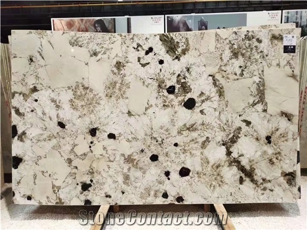 Luxury Brazil Branco Alpinus White Granite Slab