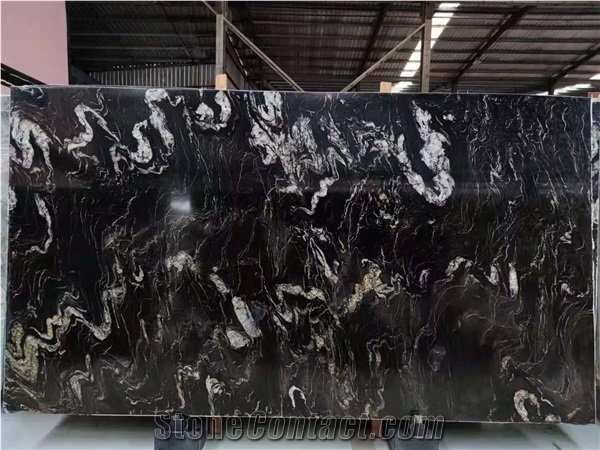 Luxury Brazil Fusion Black Swan Granite Slab