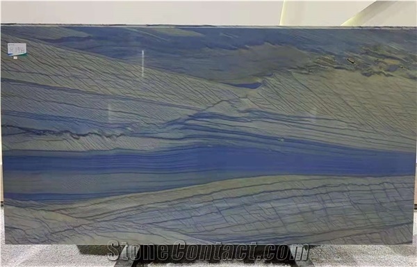 Polished Azul Macauba Blue Quartzite Slab