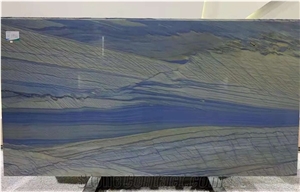 Polished Azul Macauba Blue Quartzite Slab