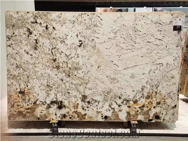 Polished Brazil Alpine White Granite Slab