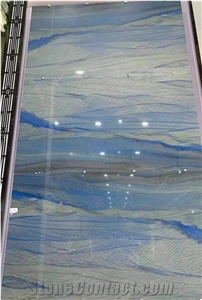 Polished Brazil Azul Boquira Blue Quartzite Slab