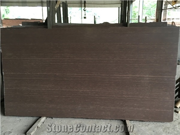 Polished China Purple Brown Wooden Grain Sandstone Slabs