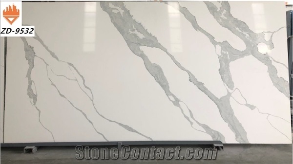 20mm Calcatta Quartz Stone Slab for Kitchen Countertop
