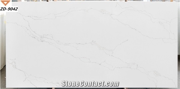 3cm Quartz Slab White Quartz Big Slab for Kithen Island