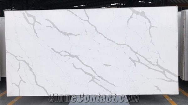 Artificial Calcatta Quartz Stone for Kitchen Countertop