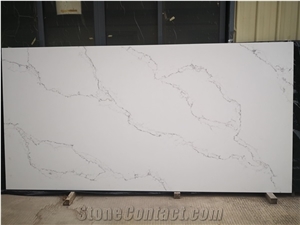 Artificial Countertop Solid Pure White Quartz Stone Slabs