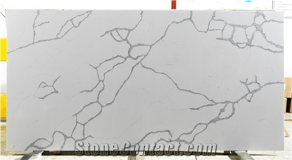 Artificial Stone Calacatta White Quartz Stone Slab
