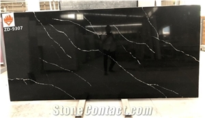 Calacatta Dark Color Quartz Surface for 3cm Countertops