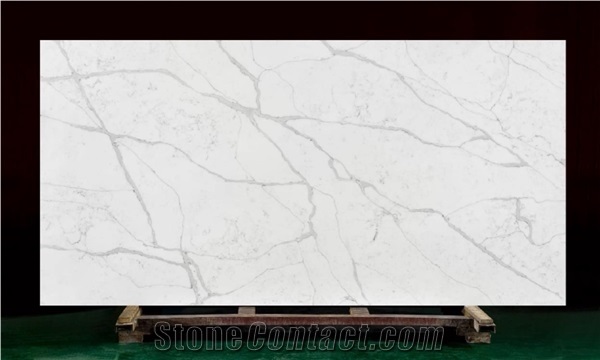 Crystal White Quartz Slab for Kitchen Countertops