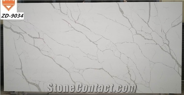 Cultured Marble Look Quartz Stone Engineered Quartz Slab