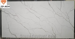 Cultured Marble Look Quartz Stone Engineered Quartz Slab
